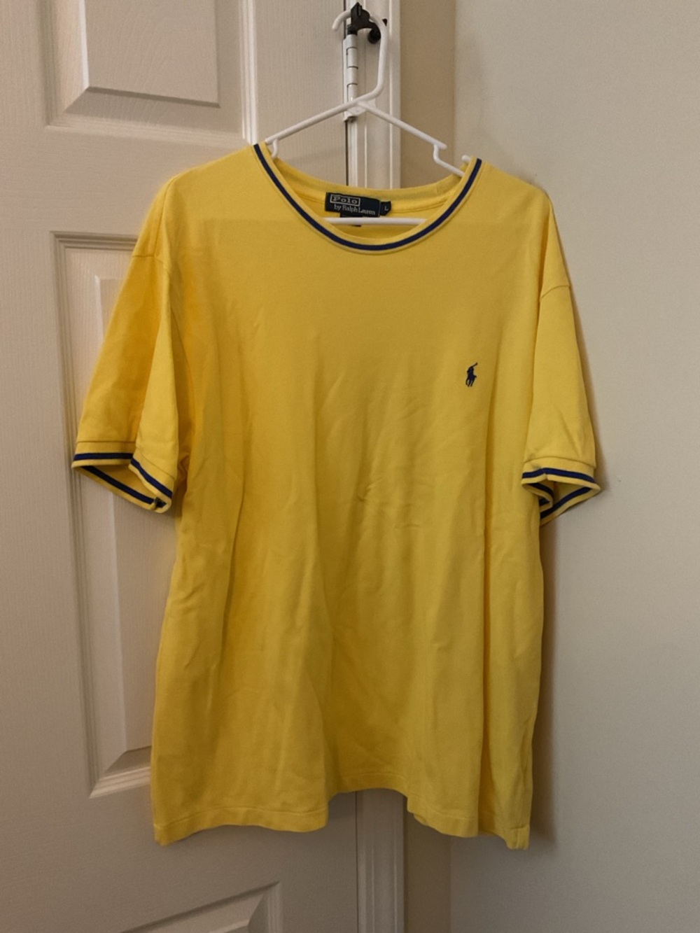 Polo by Ralph Lauren Yellow Short-Sleeve Crewneck with Navy Trim